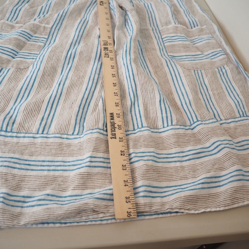 J. Jill Love Linen Sleeveless Striped Shift‎ Dress Women's Large Pockets Coastal - Picture 8 of 9